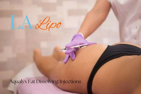 Woman having fat dissolving injections West Yorkshire on thighs