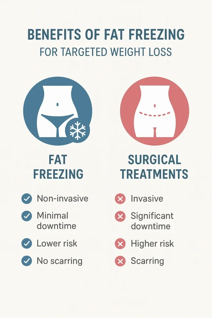 graphic showing the benefits of fat freezing West Yorkshire