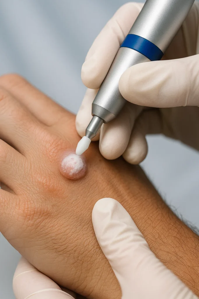 example of wart removal West Yorkshire using cryopen