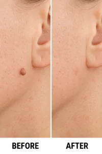 Skin tags removal West Yorkshire before and after