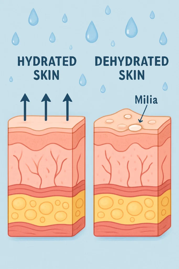The importance of hydration and milia production West Yorkshire