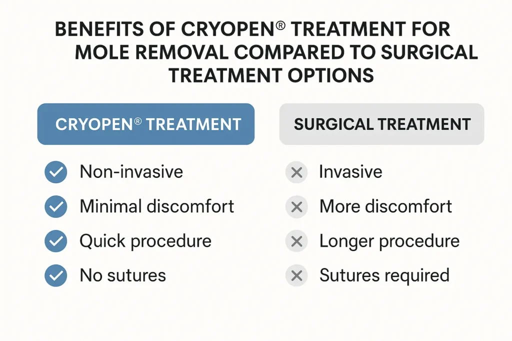 Benefits of facial mole removal West Yorkshire - call our team today to book a consultation